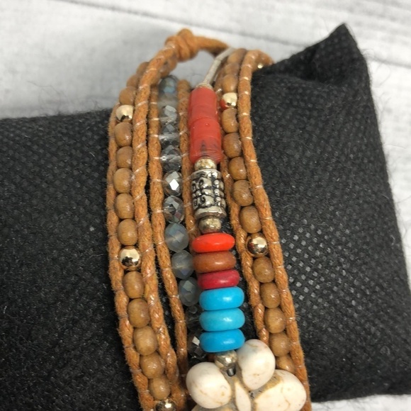 BUNDLE 2 artisan made southwestern boho festival style bracelets layered look. - Picture 3 of 6